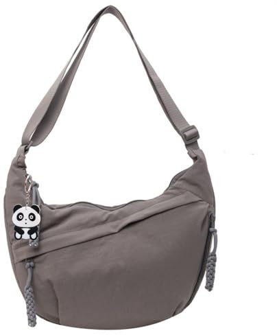 SCOFY FASHION Halbmond Halbmond Crescent Tasche Puffer Dumpling Hobo Tasche Für Frauen Weiche Leichte Nylon Polsterung Umhängetasche Kleine Handtasche (Grau)