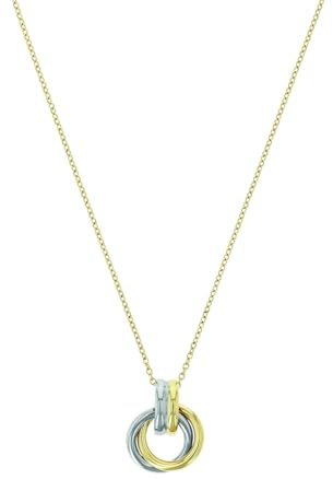 Amor Kette mit Anhänger Edelstahl Damen Halsschmuck, 42+3 cm, Bicolor, Kommt in Schmuck Geschenk Box, 2039983