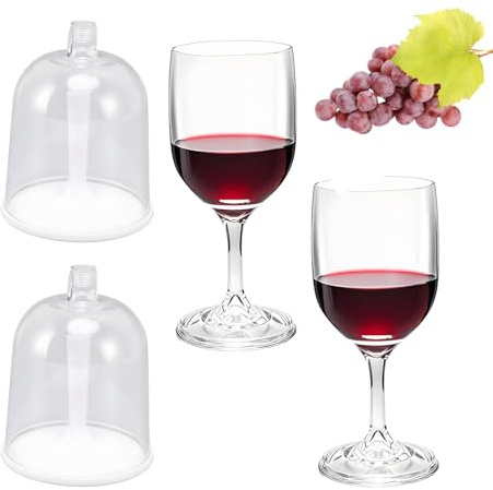 Pluvyze 2 Stück Weingläser Kunststoff Camping Weingläser Kunststoff Plastik Weinglas To Go Abnehmbar, Geeignet Für Partys, Reisen, Camping, Outdoor-Aktivitäten, Picknicks (Transparent)