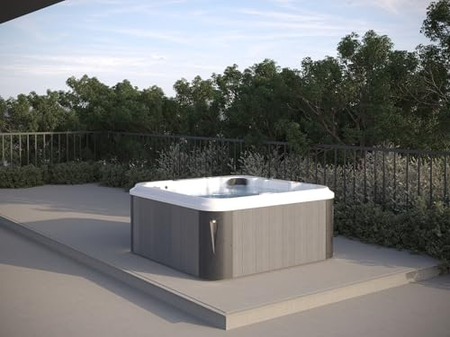 SPA Exterior Aurora M, para 4 Personas, Plug & Play, con 30 chorros de Masaje, 2 tumbonas, Sistema UV Integrado, Saunamo