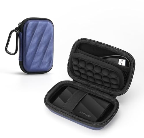 Funda para Samsung T9/T7 Shield/T7/T7 Touch, Color Azul | disco duro externo SSD 1TB, 2 TB, 4 TB, funda rígida de transporte, funda de transporte de viaje
