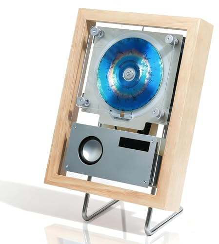 Wall Mountable Cd Player, Desktop Decorative Music Frame Cd Player, Features Include Cd, Usb, Fm, Two-way Bluetooth 5.1 & Aux Modes, For Home/corridor/office/wall Decor white