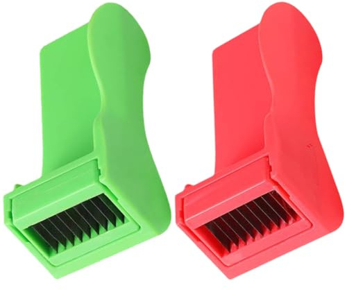 CIYODO Rallador de Verduras Multifuncional 2 Piezas Cortador de Judías Verdes Protector de Dedos Utensilio de Cocina Seguro y Práctico para Cortar Tiras Colores Rojo y Verde
