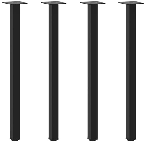 Tomostar Lot de 4 Pieds de Table Métal, Pieds Support de Table à Manger Bureau Pied de Meuble 4 pcs Noir 72-74 cm Acier