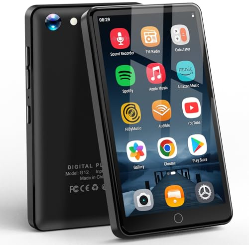 Lecteur MP3 avec WiFi et Bluetooth, Lecteur MP4 4.02 avec Haut-parleurs, Lecteur de Musique pour Enfants avec caméra 13MP, Lecteur de Musique avec Spotify, Youtube et Play Store