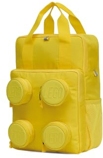 LEGO® Brick 2x2 Kinderrucksack Jungen/Mädchen I Signature Collection, Bright Yellow Rucksack I passt A4 I mit Organisationsfächern & Trinkflaschenfach I 15 L Wanderrucksack Kinder