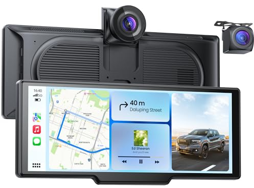 Avaett 9,26 Tragbarer CarPlay Display für Apple CarPlay & Android Auto mit 4K-Dashcam & HD-Rückfahrkamera, Auto Display mit Stärkste Bluetooth 5.2, OTA-Updates, Sprachsteuerung & GPS-Navigation