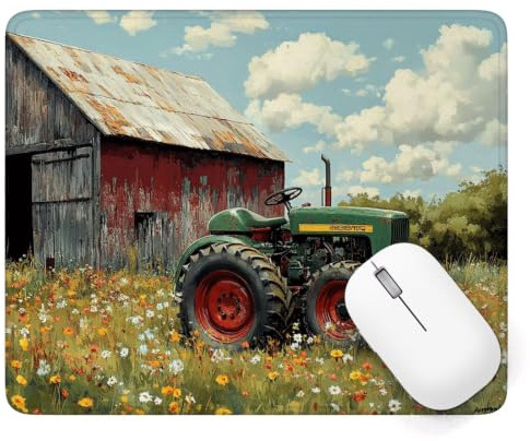 Alfombrilla Ratón 340 x 280 mm, Tractor Alfombrilla Ratón Gaming, A-1119 | Pequeña Mouse Pad con Impermeable y Antideslizante, Mousepad Paisaje Mejora la Precisión y Velocidad, para PC Teclado Gamer