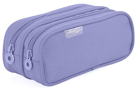 Colorline 59811 - Porta Todo Doble, Estuche Multiuso para Viaje, Material Escolar, Neceser, etc..., Color Violeta, Medidas 21 x 9 x 5.5 cm