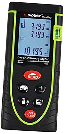 Q85C Laser-Entfernungsmesser 40M, LCD-Display, Präziser Distanzmesser mit Laser-Technologie, Inklusive 2X AAA Batterien, Ideal für präzises Messen von Entfernungen