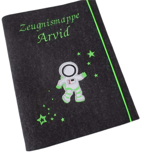 Zeugnismappe Wollfilz Mappe Zeugnisse DIN A4 Grundschule SchuleAstronaut