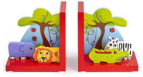 Mousehouse Gifts - Kinder 3D-Safari-Buchstützen - aus Holz - für Mädchen & Jungen