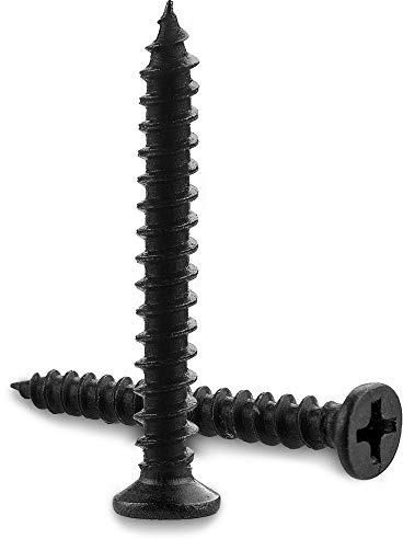 Starvast 100 Stück Kreuzschlitz-Holzschrauben, selbstschneidende Edelstahl-Schrauben (M5 x 30 mm), Schwarz
