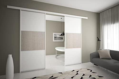Alucabina - Porta scorrevole esterno muro Larghezza vano fino a 198 cm e H. fino a 280 cm