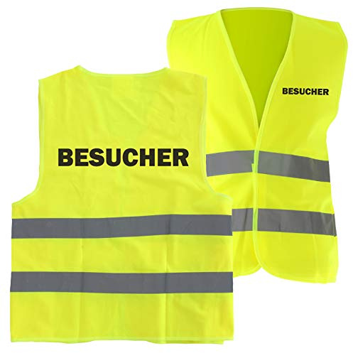 5 Stück Warnweste BESUCHER Sicherheitsweste mit Druck auf Rücken und Brust