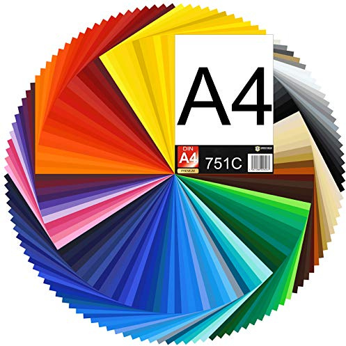 Finest Folia 5 x DIN A4 Bogen 29,7x21cm 751C Plotterfolie Folie Vinyl Autofolie Selbstklebend Möbelfolie (034 orange, 5er Set)