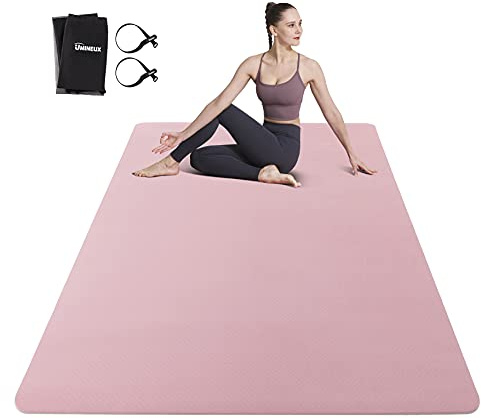 Large Yoga Mat for Men and Women - 6'x4'x6mm, Extra Wide TPE Fitness Mat for Home Gym Workout, Non-Slip, Perfect for Barefoot Exercise (Yoga, Pilates, Stretching, Meditation)