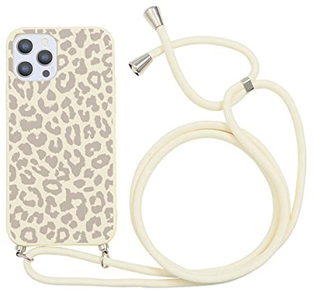 Yoedge 2 in 1 Handykette Handyhülle für Huawei P30 Lite 6,15 hülle,Silikon Motiv mit Kordel zum Umhängen,Verstellbarer Necklace,Vollkörperschutz Phone Cover für Huawei P30 Lite,Leopard Druck