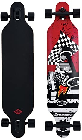Schildkröt Longboard Freeride 41, 9-Fach verleimtes Ahorn, Komplettboard mit Drop Through Achsenaufhängung, ABEC-11 Kugellager
