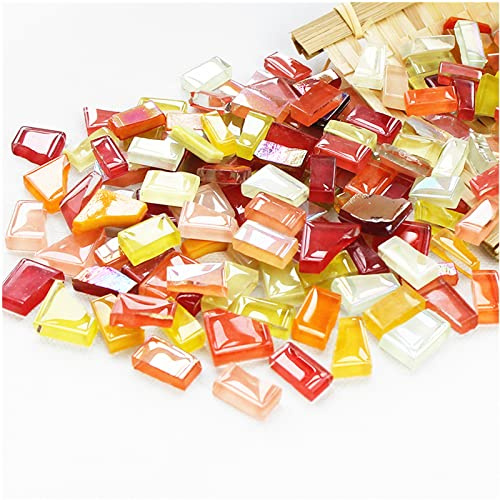 500g unregelmäßige Kristall-Mosaikfliesen,kleine Mosaikfliesen,handgefertigt,Kristallhandwerk für Bastelarbeiten,große DIY-Bilderrahmen,handgefertigter Schmuck-Untersetzer (rote Serie)