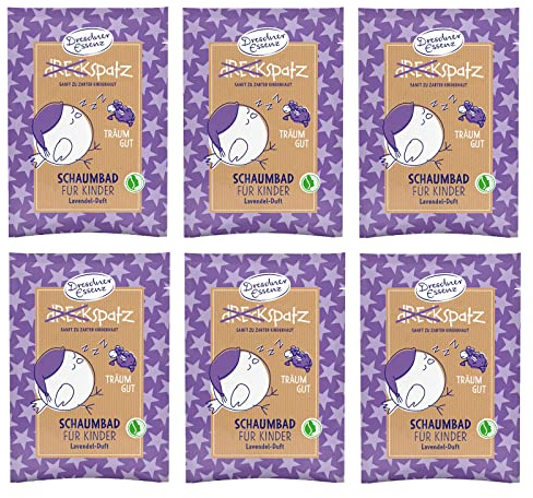 Dresdner Essenz Dreckspatz Lot de 6 bains moussants Parfum lavande 6 x 40 ml Additif de bain végétalien