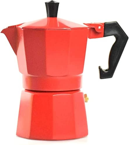 Percolator Coffee Pot Color Coated Aluminum Coffee Pot 1-3 Cups Espresso Coffee Red/Yellow/Blue Coffee Machine (Color : Red)
