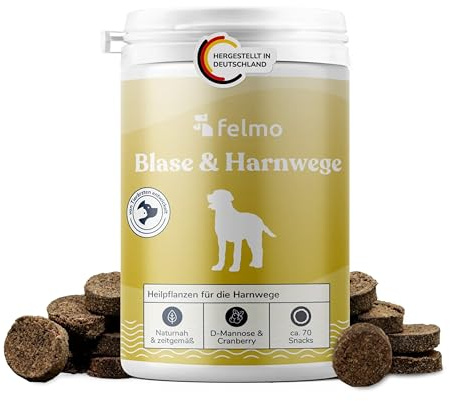 Snack für Hunde mit Cranberries & D-Mannose, ca. 70 Stück – Getreide- & Zuckerfrei mit Ackerschachtelhalm, Löwenzahn, pflanzliche Zutaten in Verbindung mit Blase & Harnwege