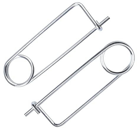 INCREWAY 2 perni di bloccaggio per albero grande, M6 x 200 resistenti pin di bloccaggio a filo di sicurezza, spille in acciaio a forma di spilla per gancio di sicurezza per giardino e prato agricolo