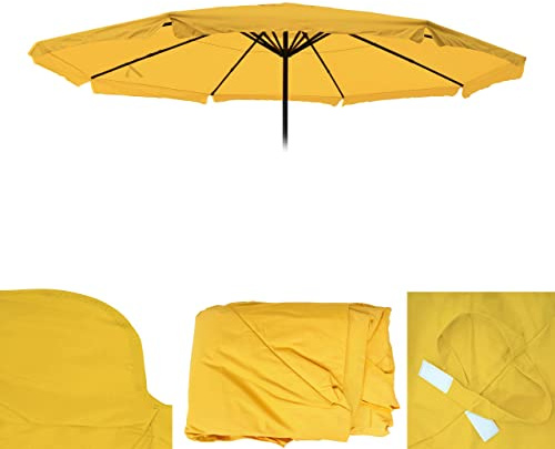 Mendler Ersatz-Bezug für Sonnenschirm Meran Pro mit Volant - gelb | Gastronomie, Marktschirm, Polyester, Ø 5m