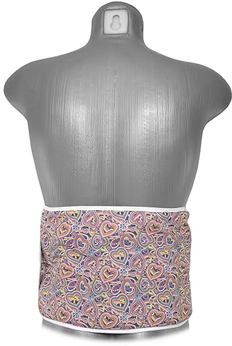 Wärmegürtel Traubenkernkissen zum Umbinden - Gürtel mit Klettverschluss - ca. 135cm - 7-Kammer Wärmekissen XXL Körnerkissen - Bio-Stoff Psychedelic Heart