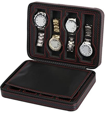 Uhrenkoffer Uhrenrolle Uhrenbox Uhrenschatulle Watch Display OrganizerTravel Portable Uhrenbox Mit Reißverschluss 8 Slots Holder Display Storage Organizer Case Uhrenetui Uhren Aufbewahrungsbox ( Color