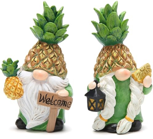 Hodao Exquisite Ananas-Zwerge-Dekoration – Sommerdekorationen – Sommer-Themen-Geschenk – Innen- und Außendekoration – Heimdekoration – Willkommen Sommer mit kreativer Heim- und Gartendekoration