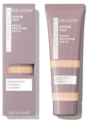 Revlon Illuminance Tinted Serum, dreifache Hyaluronsäure, gleicht den Hautton aus, hellt und befeuchtet den ganzen Tag, LSF 15, 201 Creamy Natural, 28 ml