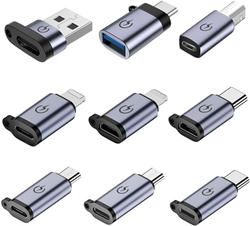 Liaoan USB C to Micro Adapter, USB C to IP Adapter, Micro to USB C Adapter, USB C to USB Adapter,USB to USB C Adapter,USB C to USB B Adapter,9 Stück.