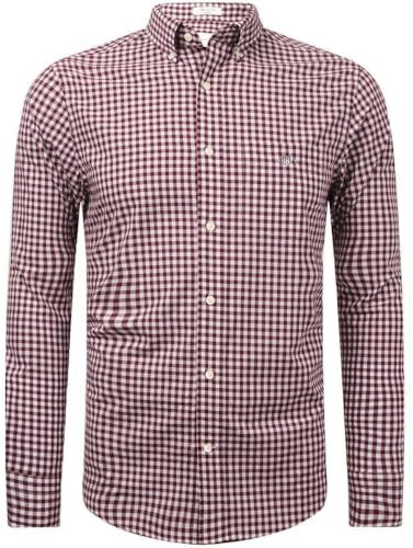 GANT Herren REG POPLIN Gingham Shirt Hemd, Wine RED, S