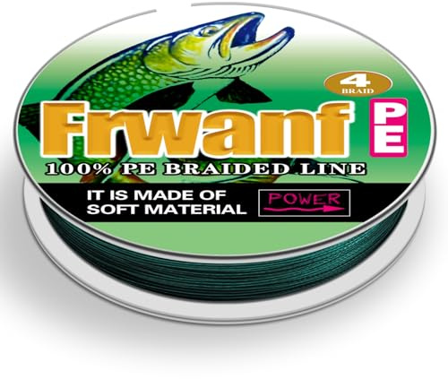 Frwanf Línea de pesca trenzada verde musgo, color nunca se desvanece, 100 M-2000 m, 6-300 libras, línea de pesca de polietileno superfuerte, resistente a la abrasión, alambre de pesca sin estiramiento