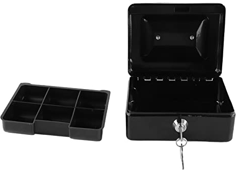 Caja De Dinero De Metal Caja De Seguridad De Metal Portátil Caja De Efectivo Con Llave Caja De Efectivo De Metal Con Cerradura Caja De Almacenamiento De Metal Pequeña Portátil De Seguridad Con 2 Llave