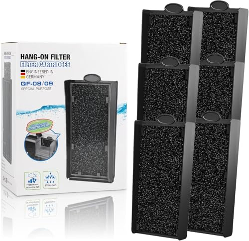 Forever Speed Ersatz Filtereinsatz & Filterpads, mit Polyester-Aktivkohle, gegen Schmutz, Verfärbungen und Gerüche, für Aquarium Außenfilter, Aquarium Hang On Filter, 6 Stück