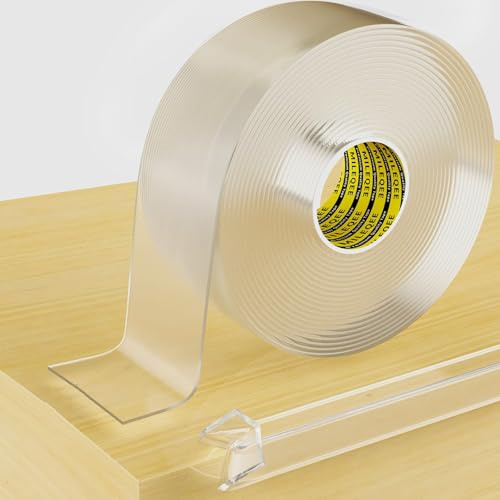 MILEQEE Selbstklebender Baby-Kantenschutz, 45mm x 5m, 2mm dick | Weicher Eckenschutz, Transparenter Kantenschutz mit starker Klebekraft, Rückstandslos für Möbel, Wände, Tisch- & Bettkanten