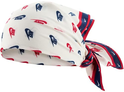 Nike Herren Bandana Printed Cotton Multifunktionstuch Schlauchtuch Baumwolle Running Training Sport Bandana Halswärmer, Sail/University Red/Obsidian, One Size