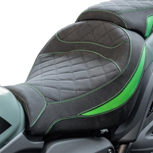 Motorrad-Front-Fahrersitzkissenauflage passend für Vulcan S EN650 VN650 2015-2026 Druckentlastung Weiches Beifahrersattelkissen, Grün
