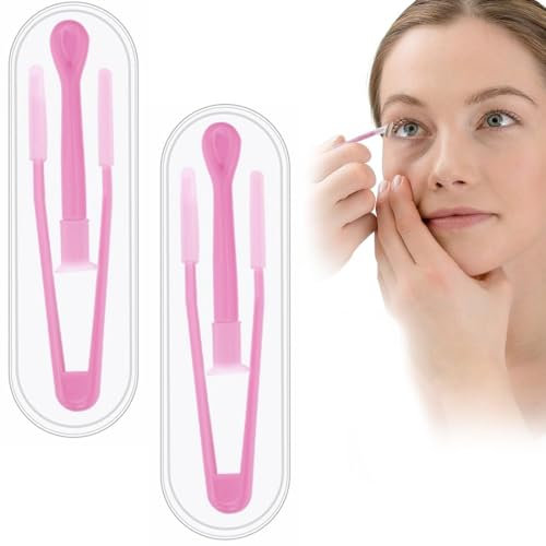 Pinzette Lenti a Contatto,Ventosa Lenti a Contatto,Applicatore Lenti a Contatto,Dispositivo di Rimozione Delle Lenti a Contatto,Strumenti di Rimozione Lenti a Contatto Per Casa Viaggio,2 Pezzi (Rosso)