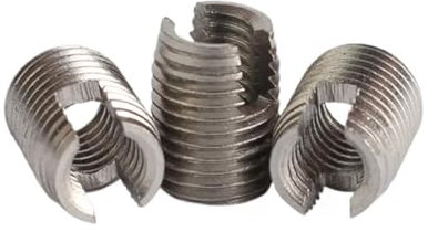 Inserts à vis pour métal Inserts filetés M2 M2.5 M3 M4 M5 M6 M8 M10 Insert de filetage autotaraudeur Vis Douille 302 Type fendu Insert de réparation de filetage de fil 10 pièces(Stainless Steel,M2)