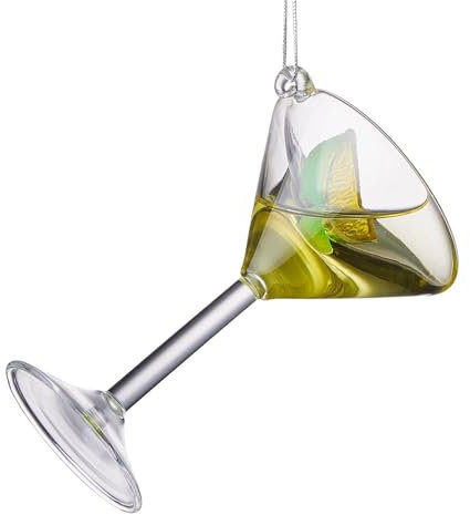 BUTLERS Hang ON Martini Cocktail Glas Ornament 10 cm Glas | lustiger Christbaumschmuck in Cocktailform | ausgefallene Weihnachtsbaumkugel | Baumanhänger für kreative Weihnachtsdeko