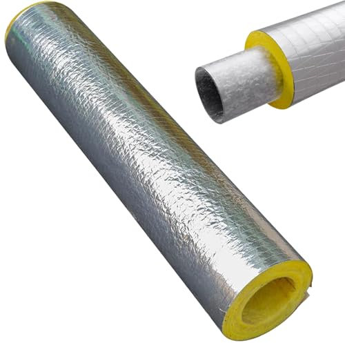 Tubo in Schiuma Isolante per Tubi da 100 cm/3,3 Piedi, Tubo in Lana di Roccia, Tubi Invernali in Lana di Vetro, Tubi (114 mm)