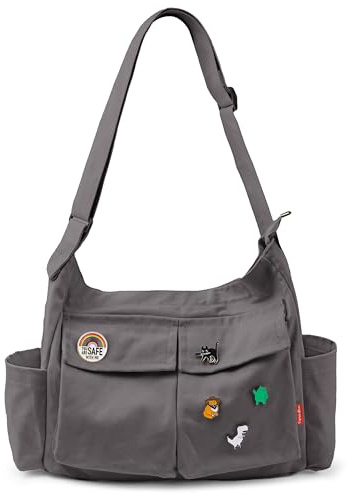 Captain Blues Canvas Messenger Bag Umhängetasche Crossbody Schulter Tote Hobo Bag für Frauen und Männer - Große Tasche mit mehreren Fächern
