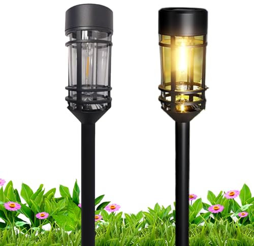Luci del percorso a energia solare, luci percorsi all'aperto, Luci del percorso solare esterno, Lampada decorativa per decorazioni per il per patio, prati, cortile, percorsi