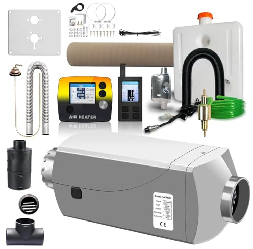 Ruiangaore Chauffage Diesel 12V 7kW，Chauffage Gasoil,avec Alerte de Forte Chaleur,écran LCD, Télécommande Bidirectionnelle，Thermostat Automatique,pour Chauffage Camping Car et Chauffage Van aménagé