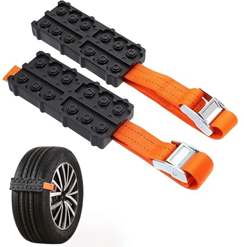 Dispositivo de Tracción de Neumáticos, Cadenas de Nieve de Goma, Cadenas de Nieve Universales Coches, Cinturón de Neumáticos Antideslizante para Coches, para Carretera de Nieve, Camino de Barro