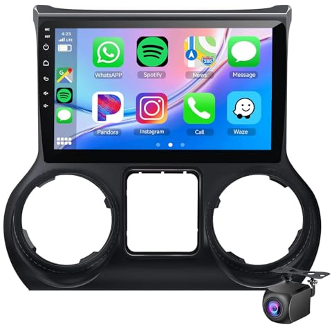 Autoradio Per Jee-P Wrangler 3 JK 2010-2018 Con Carplay Android Auto 10.1'' Touch Screen Radio Navigazione GPS Bluetooth WIFI USB Schermo Diviso SWC FM Mirror Link Telecamera Di Ret(Size:M400,Color:a)